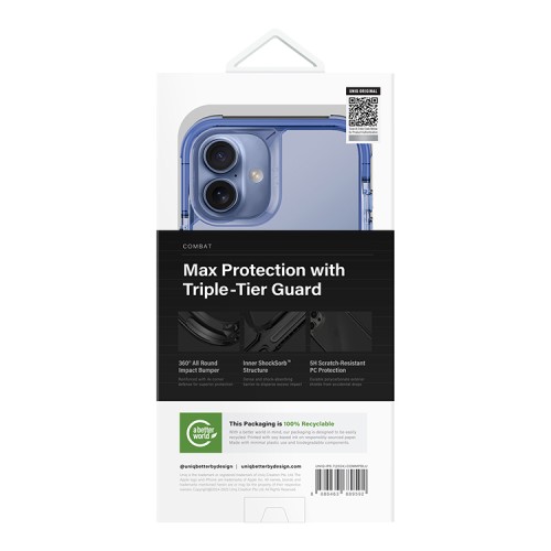 Uniq для iPhone 16 Plus чехол Combat Pearl Blue (MagSafe)