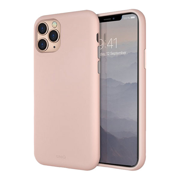 Силиконовый чехол Uniq LINO для iPhone 11 Pro Max, розовый