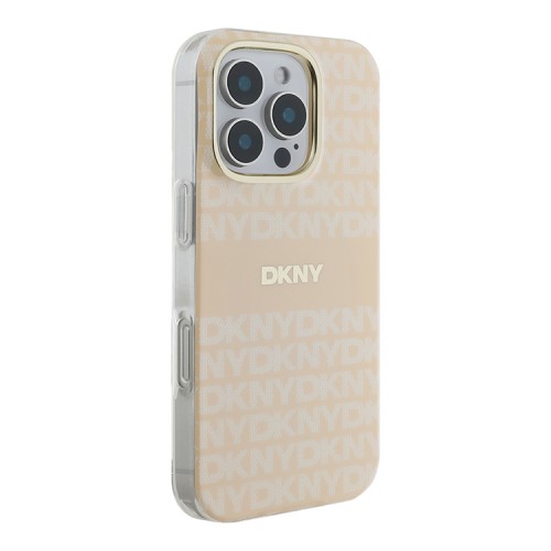 DKNY для iPhone 16 Pro Max чехол PC/TPU Repeat texture Tonal stripe Pink (MagSafe)