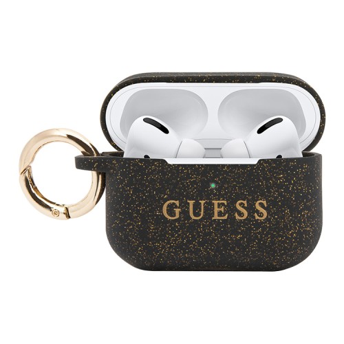 Чехол Guess Silicone с кольцом для Airpods Pro, черный