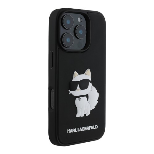 Karl Lagerfeld для iPhone 16 Pro Max чехол 3D Rubber NFT Choupette Black