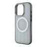 Mercedes для iPhone 16 Pro Max чехол PC/TPU Double layer Crossed lines White (MagSafe)