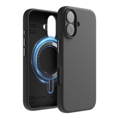 Elago для iPhone 16 чехол Soft silicone (Liquid) Black (MagSafe)