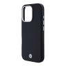 BMW для iPhone 16 Pro чехол Signature PU Full Wrapped Metal logo & Camera Hard Navy (MagSafe)