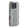 DKNY для iPhone 16 Pro чехол PU Checkered Metal logo Hard Beige (MagSafe)
