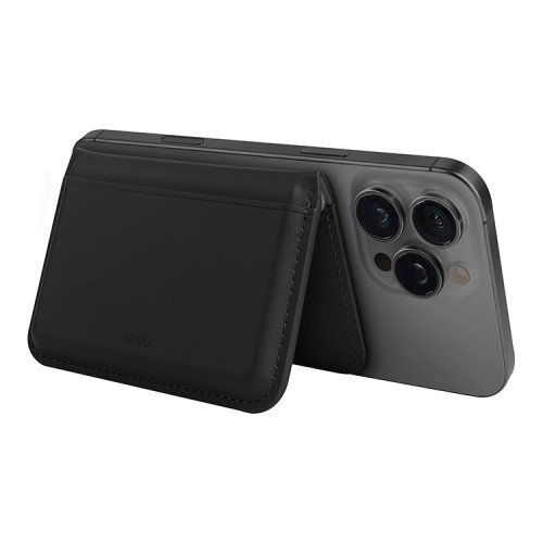 Uniq магн. бумажник Lyden DS Magnetic RFID-blocking wallet Dallas Black/Flint Grey