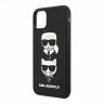 Чехол Karl Lagerfeld 3D Rubber Karl and Choupette Hard для iPhone 11, черный