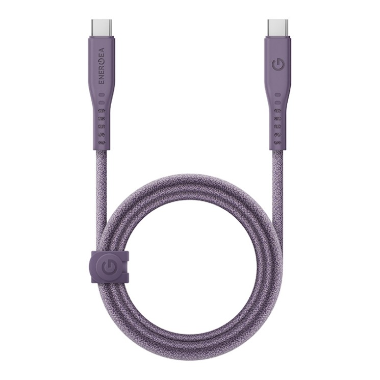 Energea Кабель FLOW USB-C to USB-C PD240W 5A Nanoweave Magnetic tie Purple 1.5m