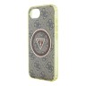 Guess для iPhone 16e чехол PC/TPU 4G Glitter Triangle logo Browm (MagSafe)
