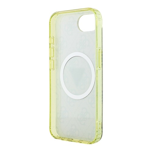 Guess для iPhone 16e чехол PC/TPU 4G Glitter Triangle logo Browm (MagSafe)