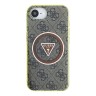 Guess для iPhone 16e чехол PC/TPU 4G Glitter Triangle logo Browm (MagSafe)