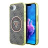 Guess для iPhone 16e чехол PC/TPU 4G Glitter Triangle logo Browm (MagSafe)