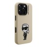 Karl Lagerfeld для iPhone 16 Pro чехол Liquid Silicone Sketch Karl Ikonik Brown (MagSafe)