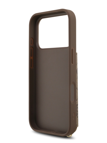 Guess для iPhone 17 Pro чехол Crossbody cardslots magnetic 4G Hard Brown