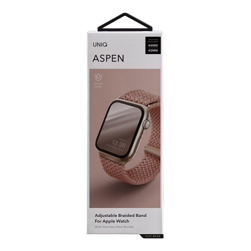 Ремешок Uniq ASPEN Strap Braided для Apple Watch 49-46-45-44 мм, розовый