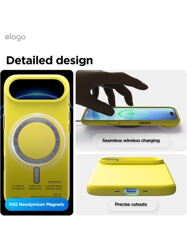 Elago для iPhone Air чехол Magnetic Silicone Neon Yellow (MagSafe)