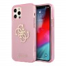 Чехол Guess TPU 4G Big logo Hard Glitter для iPhone 12 Pro Max, розовый
