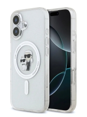 Karl Lagerfeld для iPhone 17 чехол IML NFT Karl & Choupette Hard Glitter Transparent (MagSafe)