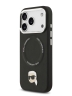 Karl Lagerfeld для iPhone 17 Pro Max чехол PU NFT Karl head Metal pin & Camera Hard Black (MagSafe)