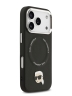 Karl Lagerfeld для iPhone 17 Pro Max чехол PU NFT Karl head Metal pin & Camera Hard Black (MagSafe)