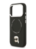 Karl Lagerfeld для iPhone 17 Pro Max чехол PU NFT Karl head Metal pin & Camera Hard Black (MagSafe)