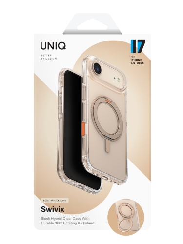 Uniq для iPhone Air чехол Swivix with 360-Rotating stand Taupe Gold (Magsafe)