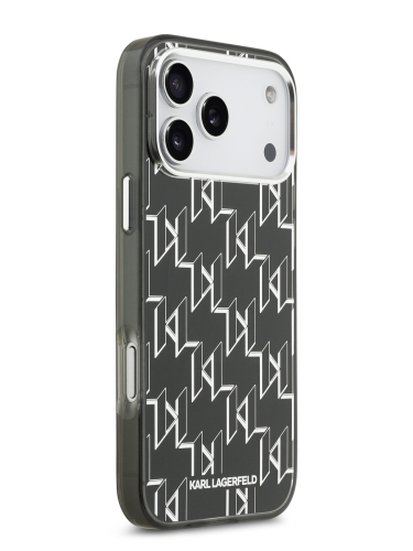 Karl Lagerfeld для iPhone 17 Pro Max чехол IML KL Monogram Metal camera Hard Black (MagSafe)