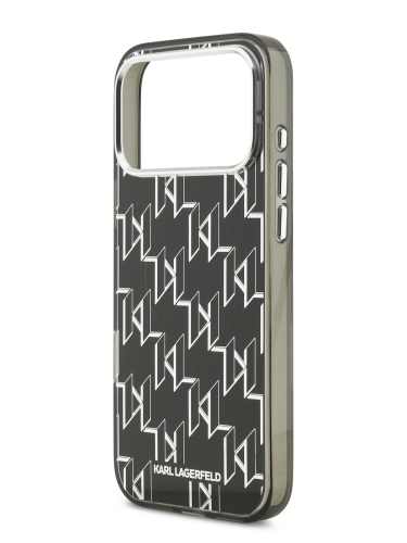 Karl Lagerfeld для iPhone 17 Pro Max чехол IML KL Monogram Metal camera Hard Black (MagSafe)