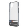 Чехол BMW Motorsport Tricolor Stripe Hard Transparent для iPhone 13, черный