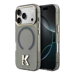 Karl Lagerfeld для iPhone 17 Pro Max чехол IML K HEAD Metal logo &amp; Camera Hard Black (MagSafe)