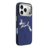 Karl Lagerfeld для iPhone 17 Pro чехол IML NFT Choupettes Script logo Metal Cam Blue (MagSafe)