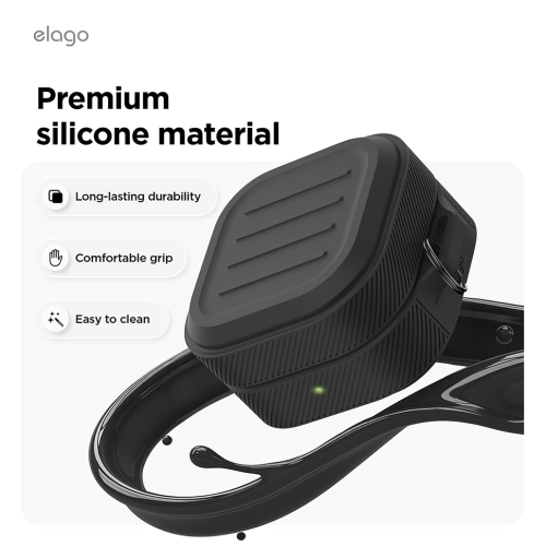 Elago для Galaxy Buds 4/4 Pro чехол Armor Silicone Hang case Black