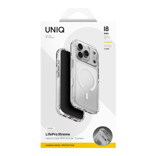 Uniq для iPhone 18 Pro/17 Pro чехол LifePro Xtreme Tinsel Lucent (MagSafe)