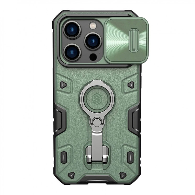 Противоударный чехол Nillkin CamShield Armor Pro для iPhone 14 Pro Max, зеленый