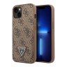Чехол Guess PU 4G Double cardslot Metal triangle logo Hard для iPhone 13, коричневый