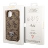 Чехол Guess PU 4G Double cardslot Metal triangle logo Hard для iPhone 13, коричневый