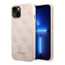 Чехол Guess PU 4G Script metal logo Hard для iPhone 14, розовый