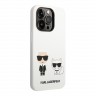 Чехол Lagerfeld Liquid silicone Karl & Choupette Hard для iPhone 14 Pro Max, белый
