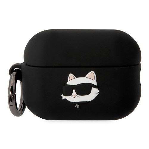 Чехол Karl Lagerfeld Silicone case with ring NFT 3D Choupette для Airpods Pro 2, черный
