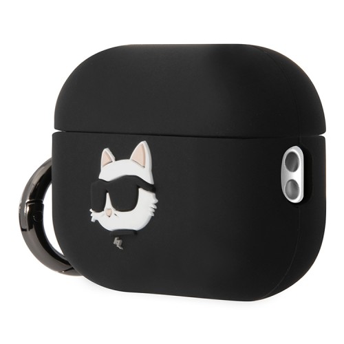 Чехол Karl Lagerfeld Silicone case with ring NFT 3D Choupette для Airpods Pro 2, черный