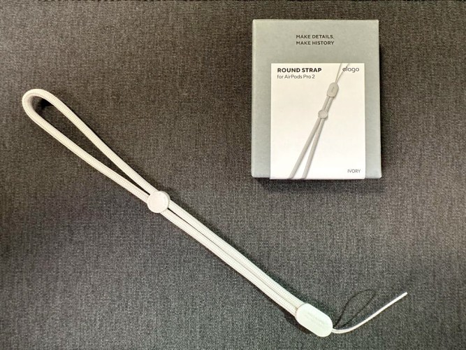 Шнурок на руку Elago Nylon Wrist Round Strap для AirPods, Ivory (светло-бежевый)