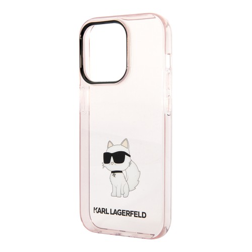 Чехол Lagerfeld NFT Choupette Hard Translucent для iPhone 14 Pro, розовый