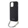Чехол Lagerfeld PU Saffiano Monogram + Wrist chain Hard для iPhone 14 Pro Max, черный