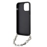 Чехол Lagerfeld PU Saffiano Monogram + Wrist chain Hard для iPhone 14 Pro Max, черный