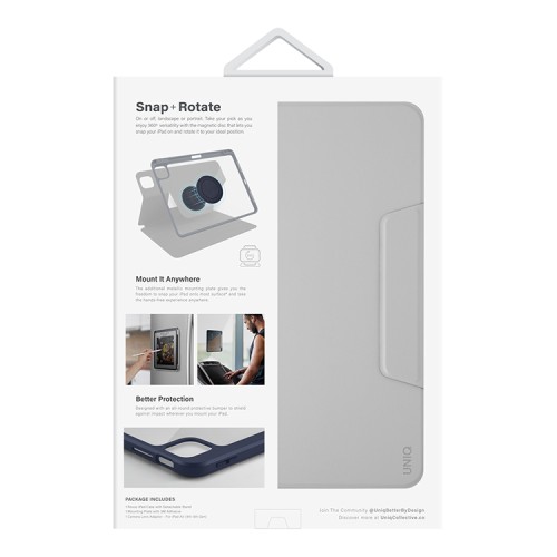 Чехол Uniq ROVUS Magnetic для iPad Pro 11 (2022/21) / Air 10.9 (2022/20), серый