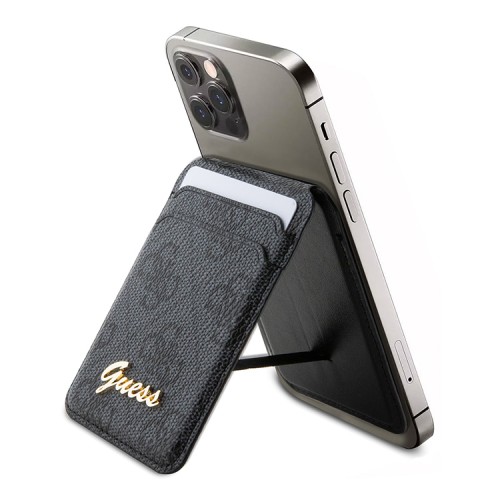 Guess магнитный бумажник Wallet Cardslot MagSafe PU 4G Script metal logo Black