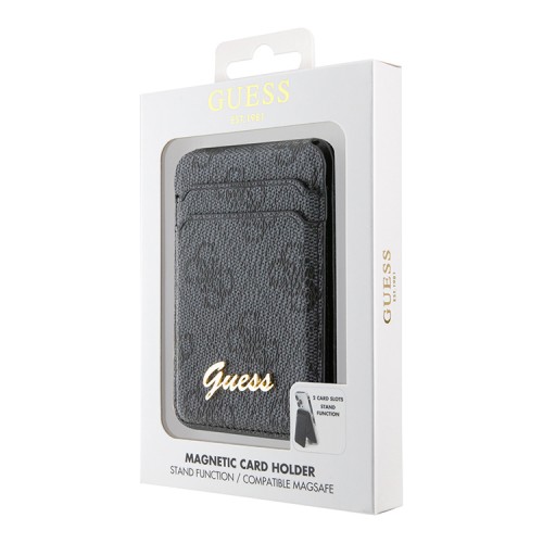 Guess магнитный бумажник Wallet Cardslot MagSafe PU 4G Script metal logo Black