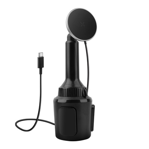 EnergEA Автодержатель-беспроводное ЗУ MagDrive 15W Cup holder/Air Gunmetal Black