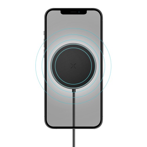 EnergEA Автодержатель-беспроводное ЗУ MagDrive 15W Cup holder/Air Gunmetal Black