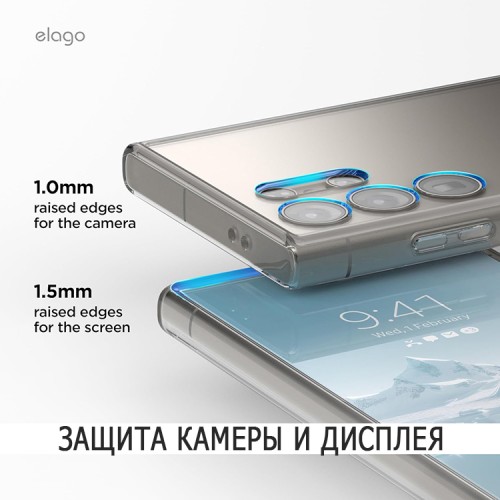 Elago для Galaxy S24 Ultra чехол HYBRID (pc/tpu) Clear